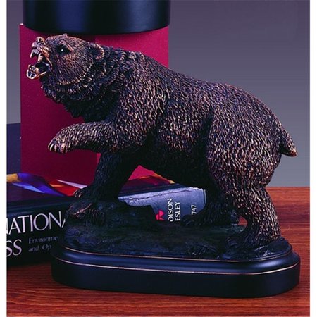 MARIAN IMPORTS Marian Imports F13073 Bear Bronze Plated Resin Sculpture - 6 x 3 x 5 in. 13073